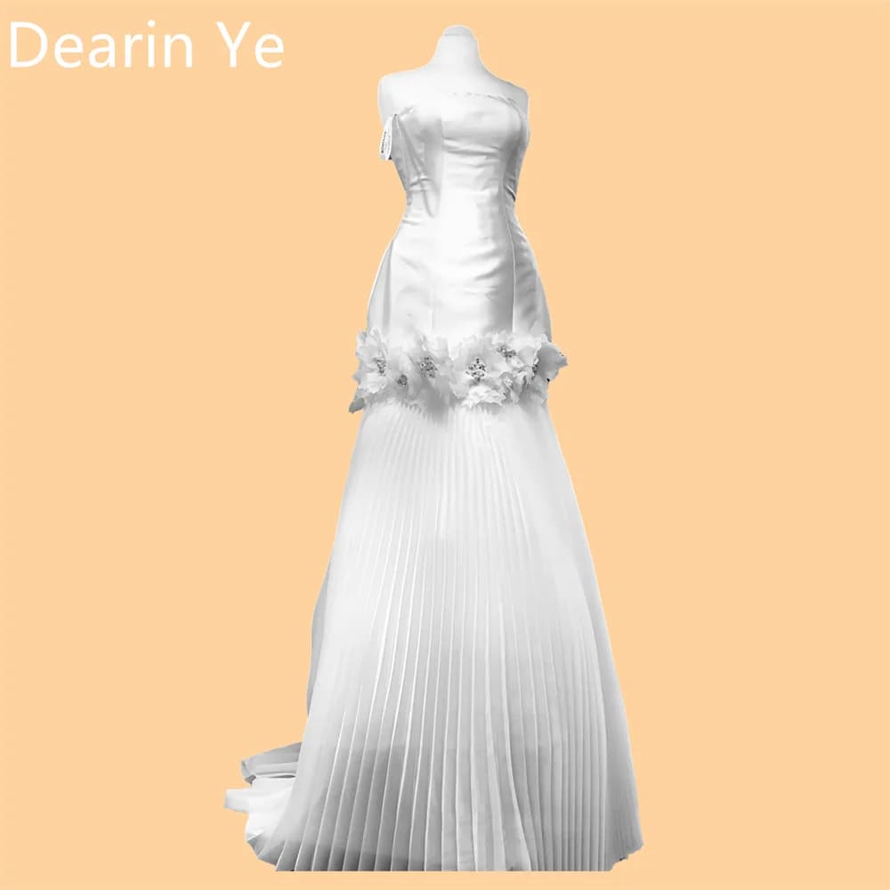 Customized Evening Dress Dearin Strapless Mermaid Floor Length Fold Bespoke Wedding Dresses Prom Formal Gown Saudi Arabia