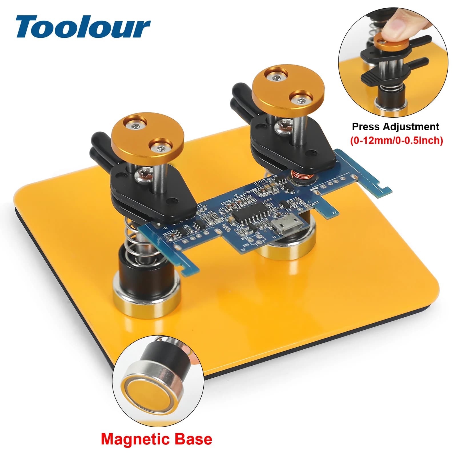 Toolour Magnetic Helping Hands Soldering Tool Press Adjust Distance PCB Clip Solder Wire Holder for Soldering/Electronics Repair
