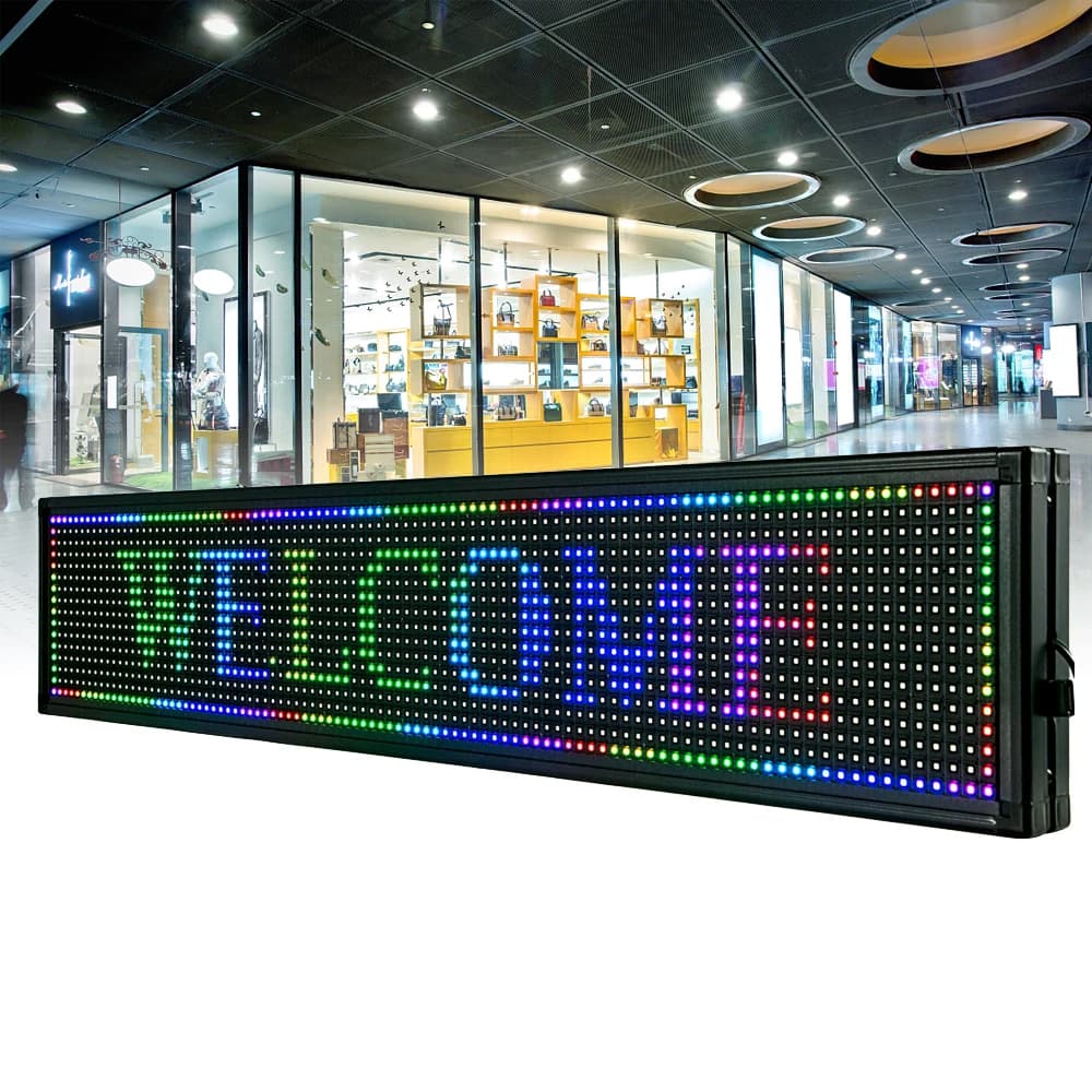 40x8 Inch LED Scrolling Logo, 7-Color Advertising Logo, Rgb Illuminated Logo Board