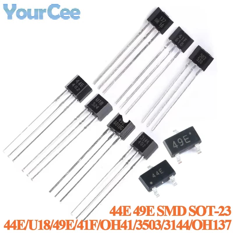 10pcs-50pcs Hall Element Brushless Electric Motor 3144 A3144 44E U18 49E 41F 3503 OH137 Hall Effect Sensor Switch High Sensitive