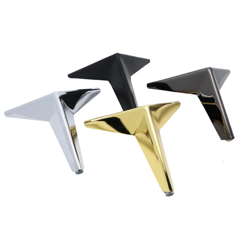 4Pcs Rhombic triangle metal furniture hardware Furniture Feet, Cupboard Height Bed Foot Sofa Feet 10//15/17CM with Screws