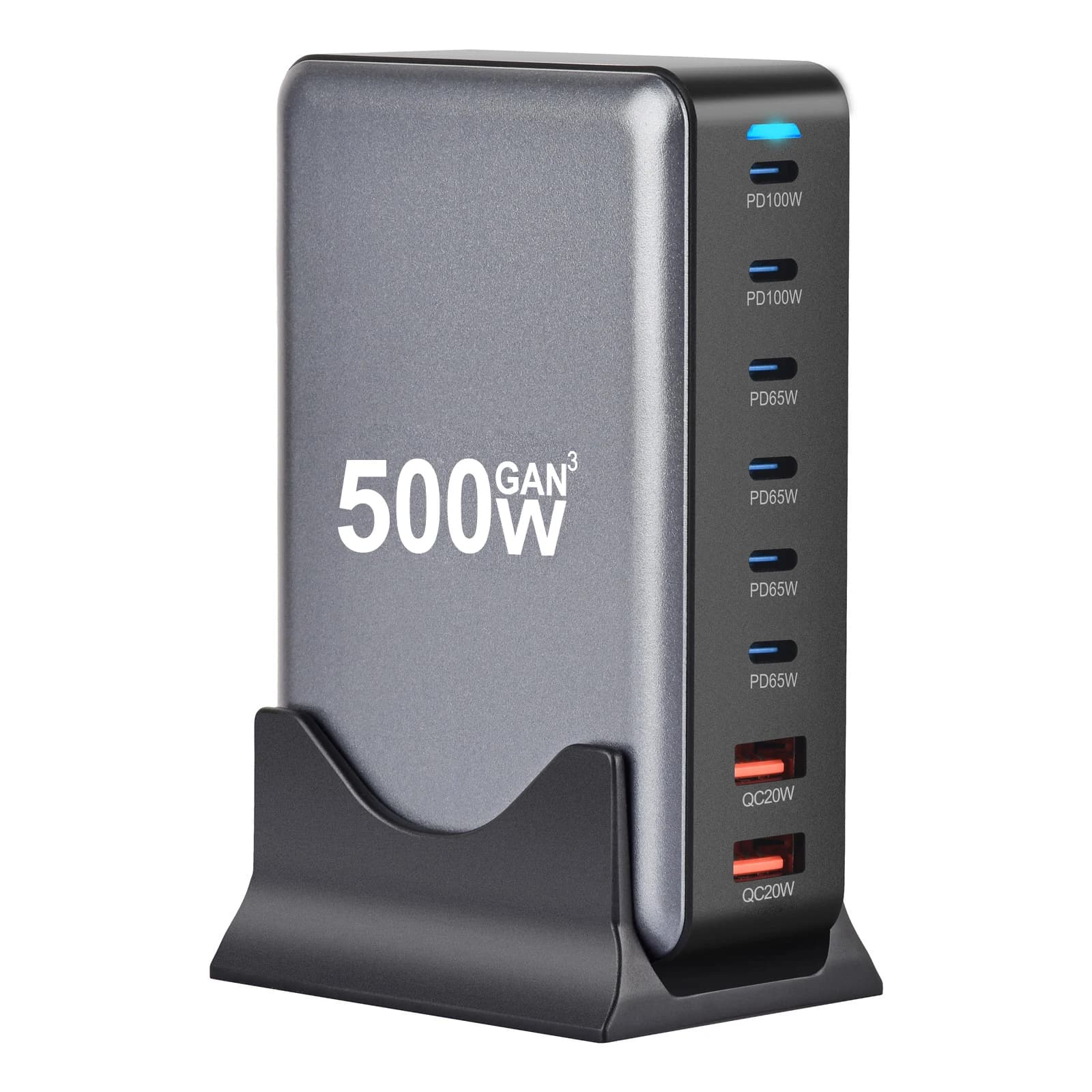 Multi Charging PD Charger New 500W GAN 6C2A 8 Port Desktop Charging Desktop GaN Charger for Multiple Mobile Phone Explosive