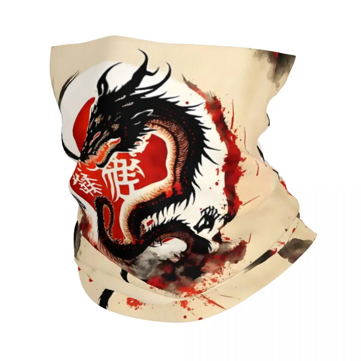 Black Dragon Headband Neck Warmer Men Ski Running Tube Scarf Medical Nurse Face Bandana Gaiter