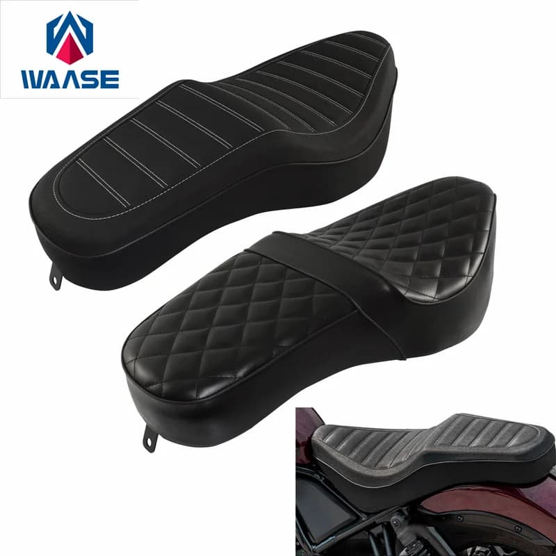 WAASE Integrated Seat Front Rider and Rear Passenger Cushion For Honda Rebel 1100 CM1100 CMX1100 2021 2022 2023