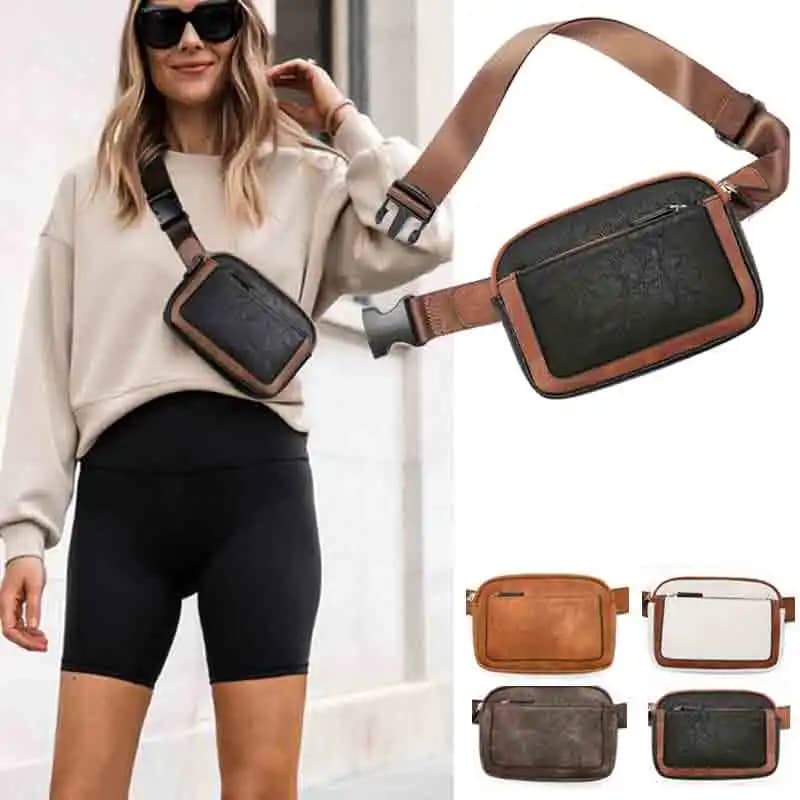 Fashion Fanny Packs Crossbody Bag Women's Chest Bags Outdoor Sports Hiking Waist Sling Phone Pouch with Adjustable Strap