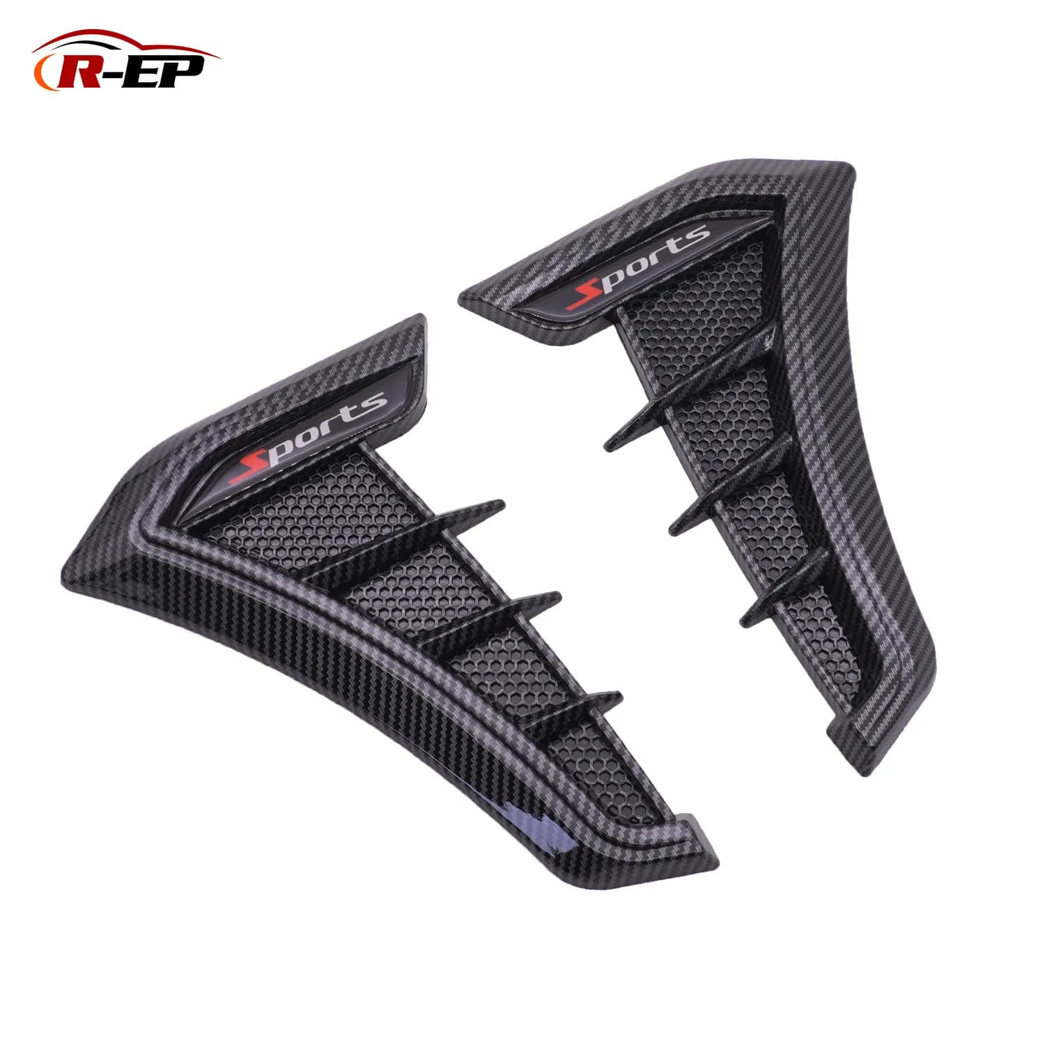 2PCS Vent Cover Bonnet Side Rear Bumper Lip Sticker Trim Rubber Front Fender For Car Accessories Universal Black