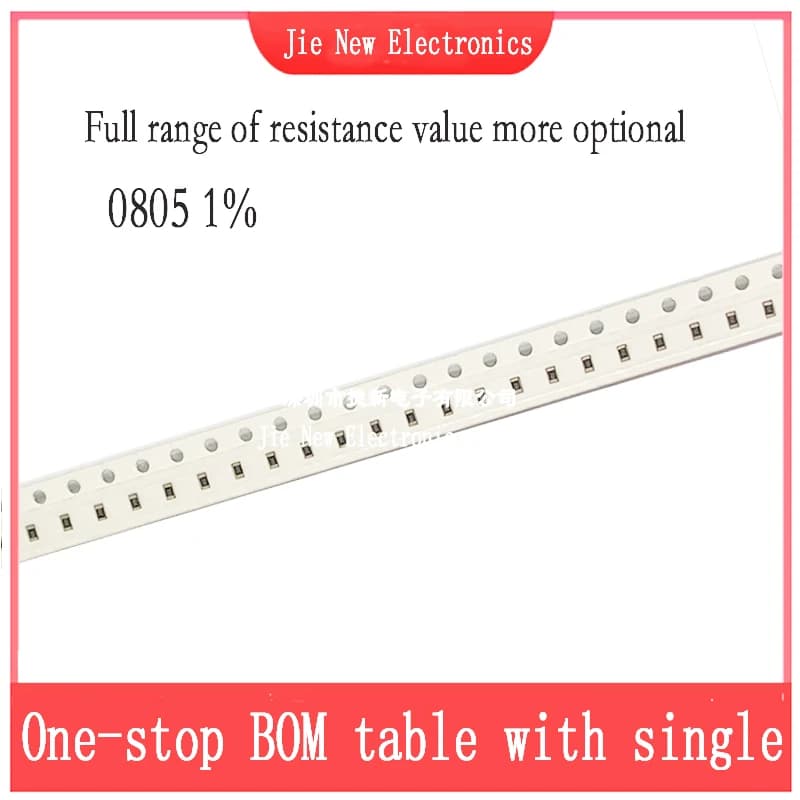 100PCS 0805 1% 0R-10M 1R  4.7R 8.2R 10R 100R 560R 1K 5K6 10K 47K 100K 220K 820K 1M 2M2 3M3 4M7 9.1M 1/8W