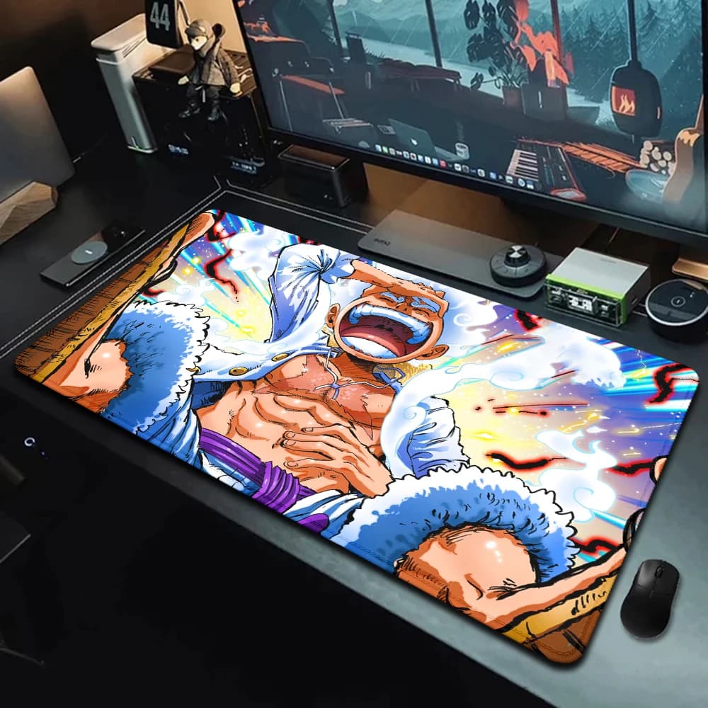 Anime Mouse Pad Luffy Gear5 Vivid Colorful ONE-PIECE Gaming Mousepad XXL Computer Accessories 400x900 Soft Large Desk Mat