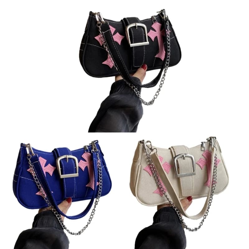 Shoulder Bags for Girl Women Versatile Canvas Bag Chain Bag Trendy Crossbody Bag