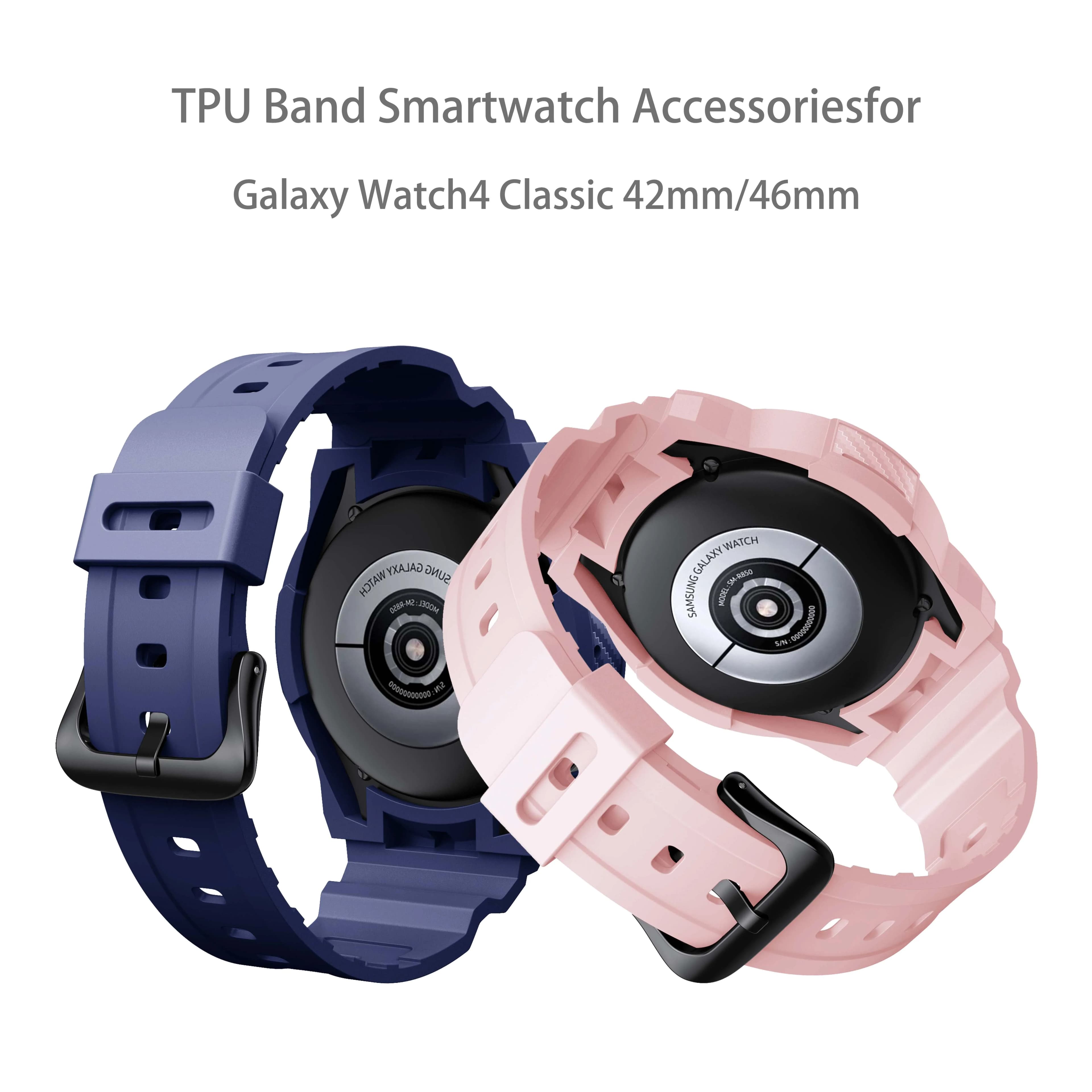42mm/46mm One-piece silicone strap Bands for Samsung Galaxy Watch4 Classic 42mm/46mm TPU Band Smartwatch Accessories