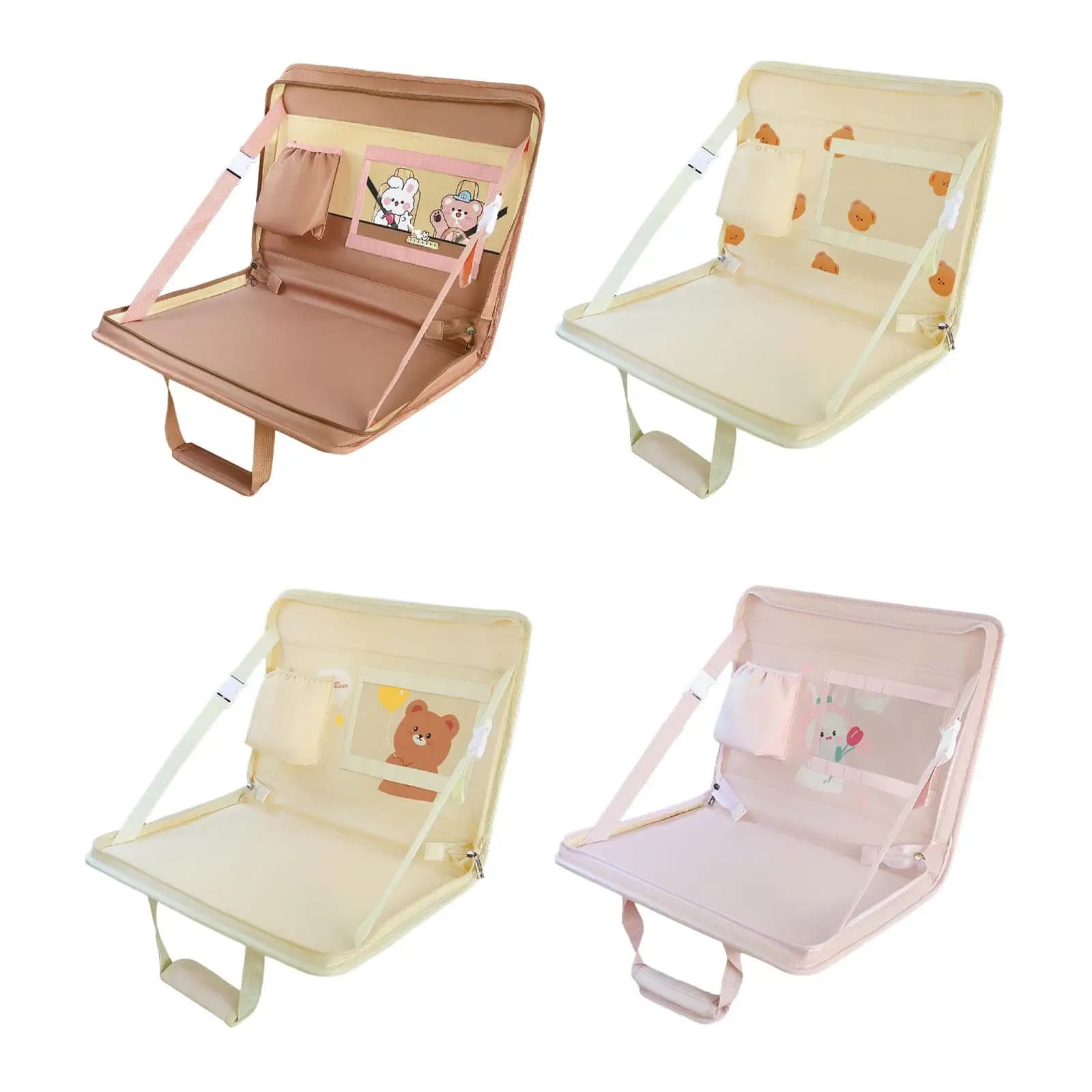 Steering Wheel Eating Tray Laptop Stand Office Bag Zipper Design Backseat Tray Table Car Mount Food Tray Work Table for Writing