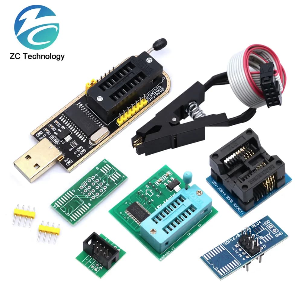 Original CH341A 24 25 Series EEPROM Flash BIOS USB Programmer Module + SOIC8 SOP8 Test Clip For EEPROM 93CXX / 25CXX / 24CXX