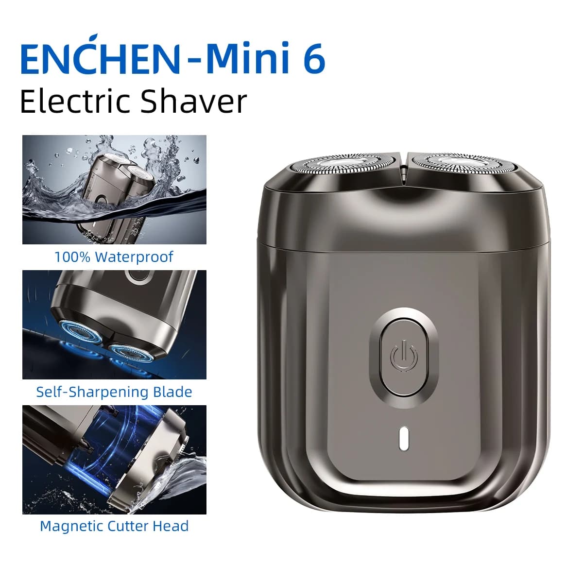 Enchen Electric Shaver Mini Razor Shaving Machine Razors Beard Trimmer for Men Waterproof Convenient 2D Magnetic Head - Mini 6