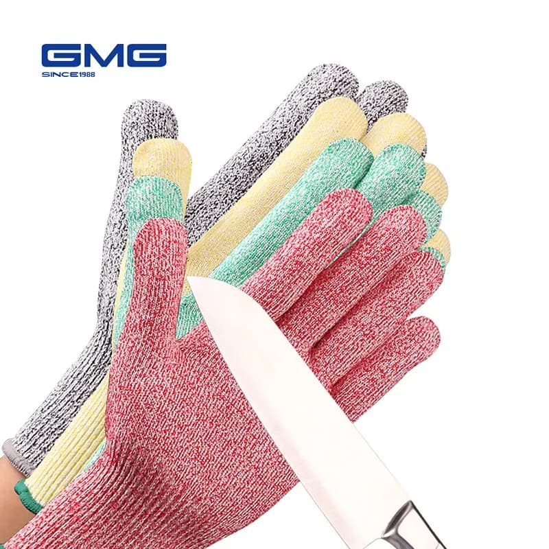 Anti Cut Gloves GMG Nonslip HPPE EN388 ANSI Anti Cut Level 5 Safety Work Gloves Cut Resistant Gloves For Kitchen Garden