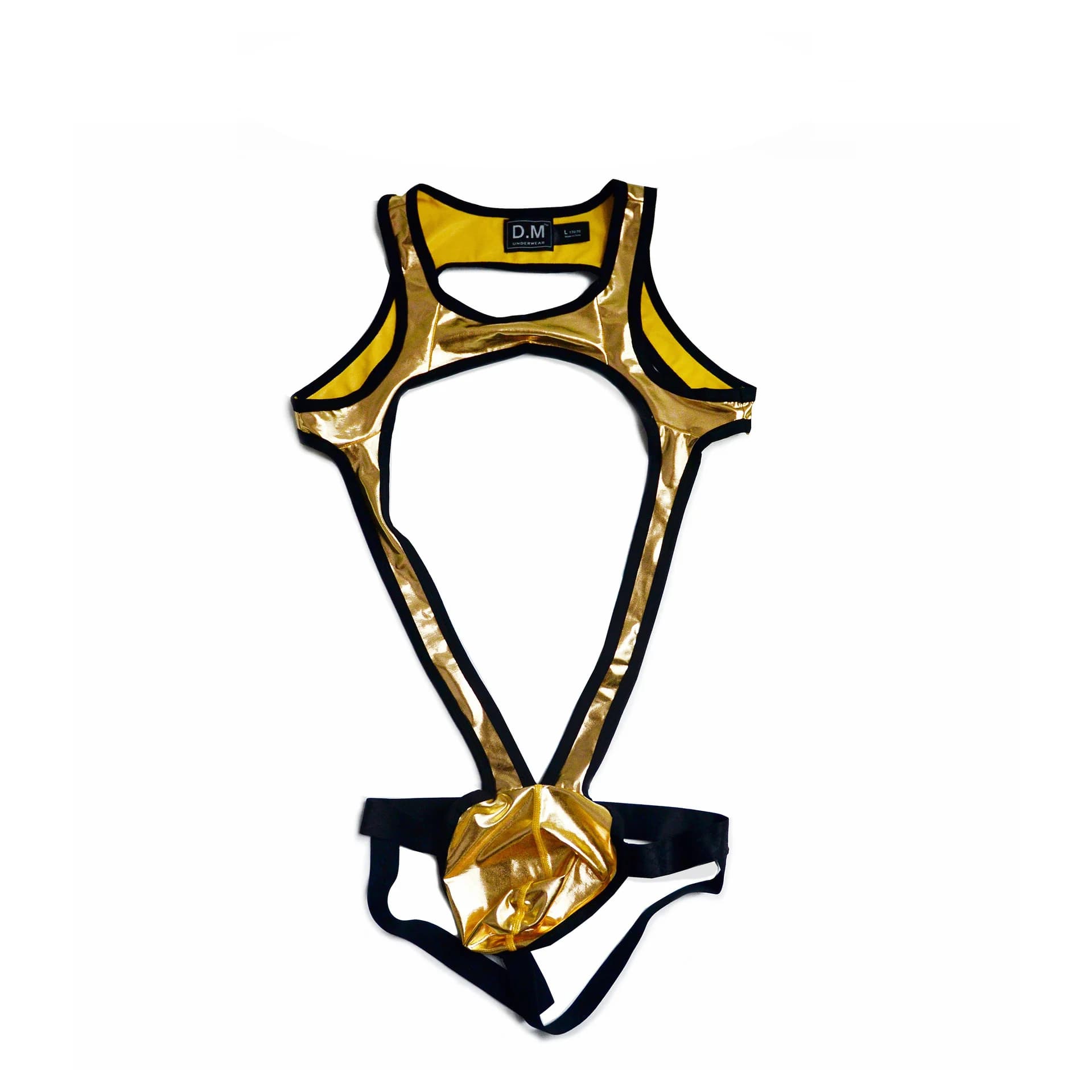 Men's Underwear Sexy Fashion Bondage Jumpsuit G-string Trousers Polyester Double Ding Trousers Shoulder Belt Gay Muscle Sling