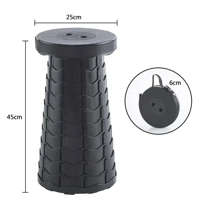 Hot 2025 Portable Folding Telescopic Stool Lightweight Plastic Subway Queuing Chair and Outdoor Camping Fishing with Carry Bag