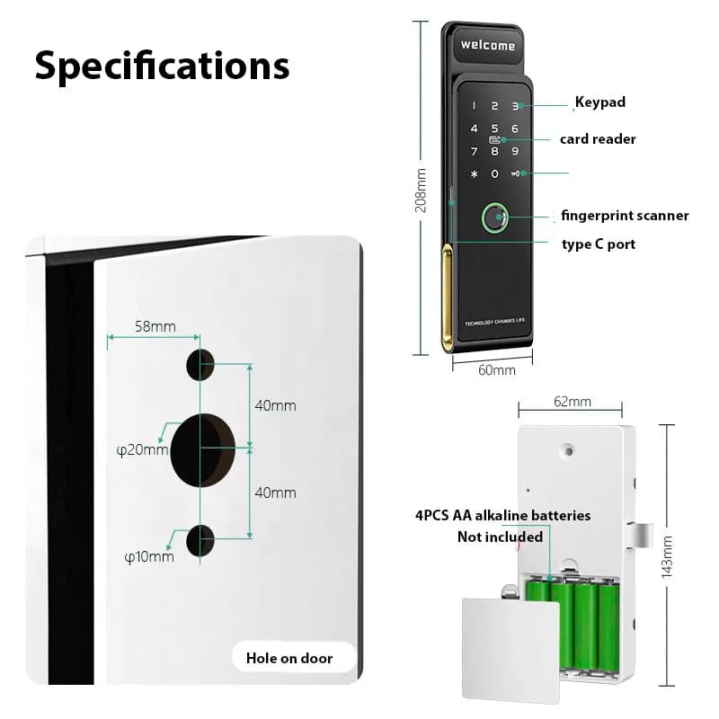 5PCS Tuya Smart Fingerprint Cabinet Lock