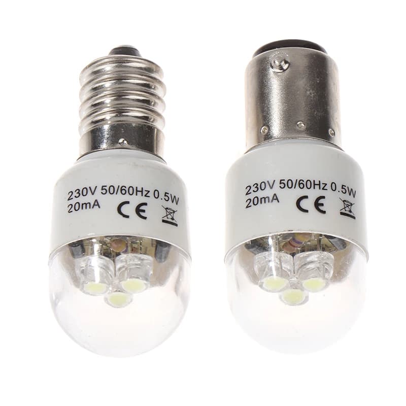 High Quality Sewing LED Bulb BA15D/E14 Light Illuminate 0.5W AC 190-250W Lamp Home Sewing Machine Replacement Sewing LED Bulb