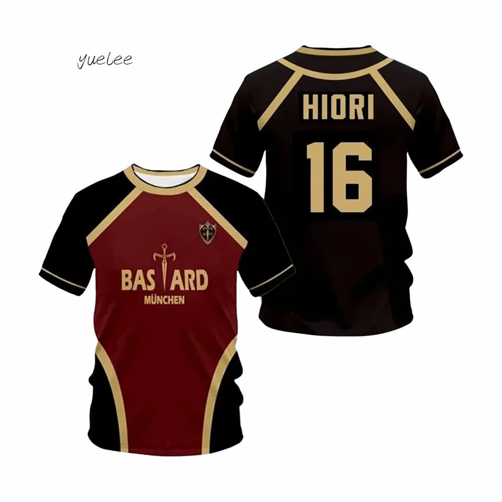 Blue Lock Anime 3D Print Men's T-Shirt Fashion Breathable Jersey Casual Sports T-Shirt Summer Men's Outdoor Training Sportswear