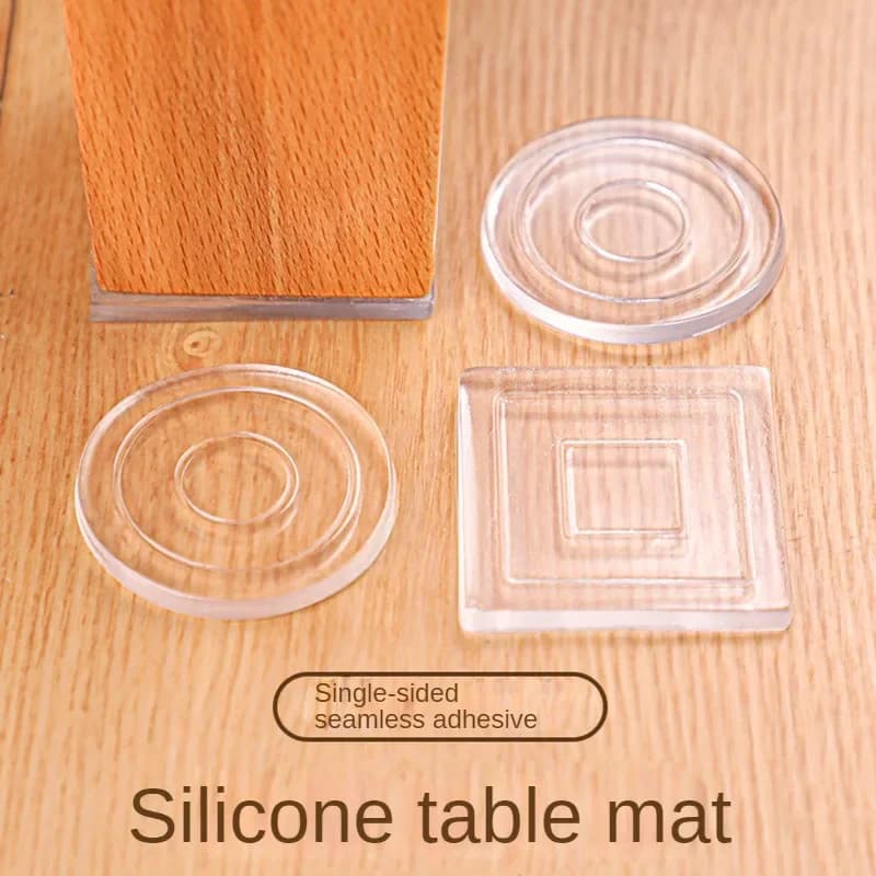 Silicone Anti-moving Table Foot Mat Bed Foot Anti-slip Fixator Bed Leg Table Corner Table Sofa Transparent Furniture Gasket