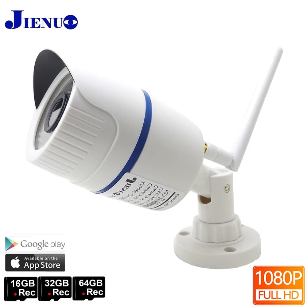 1080P Ip Camera Wifi Outdoor Bullet Wireless Surveillance Security Video Audio Home Ipcam Onvif P2P SD Card Slot 2MP JIENUO