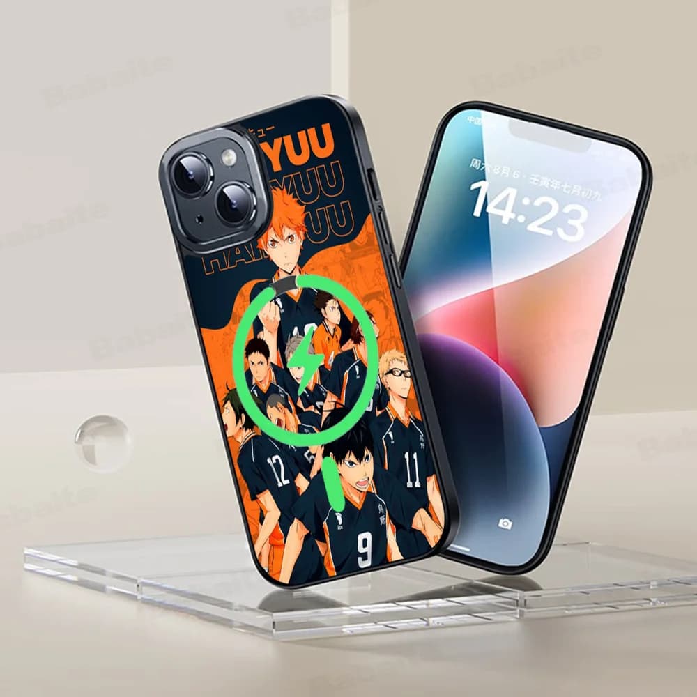 Anime H-Haikyuu Phone Case Magesafe Magnetic Wireless Charge Case For IPhone 16 11 12 13 14 15 Pro Max Plus Mini