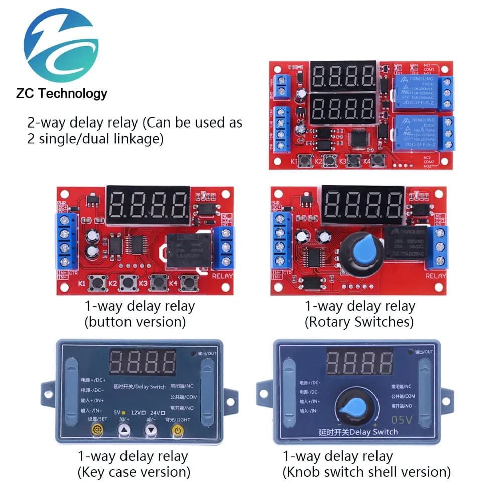 DC 5V 12V 24V 10A Adjustable Time Delay Relay Module 32 Modes LED Digital Timming Trigger Timer Control Switch Pulse Cycle
