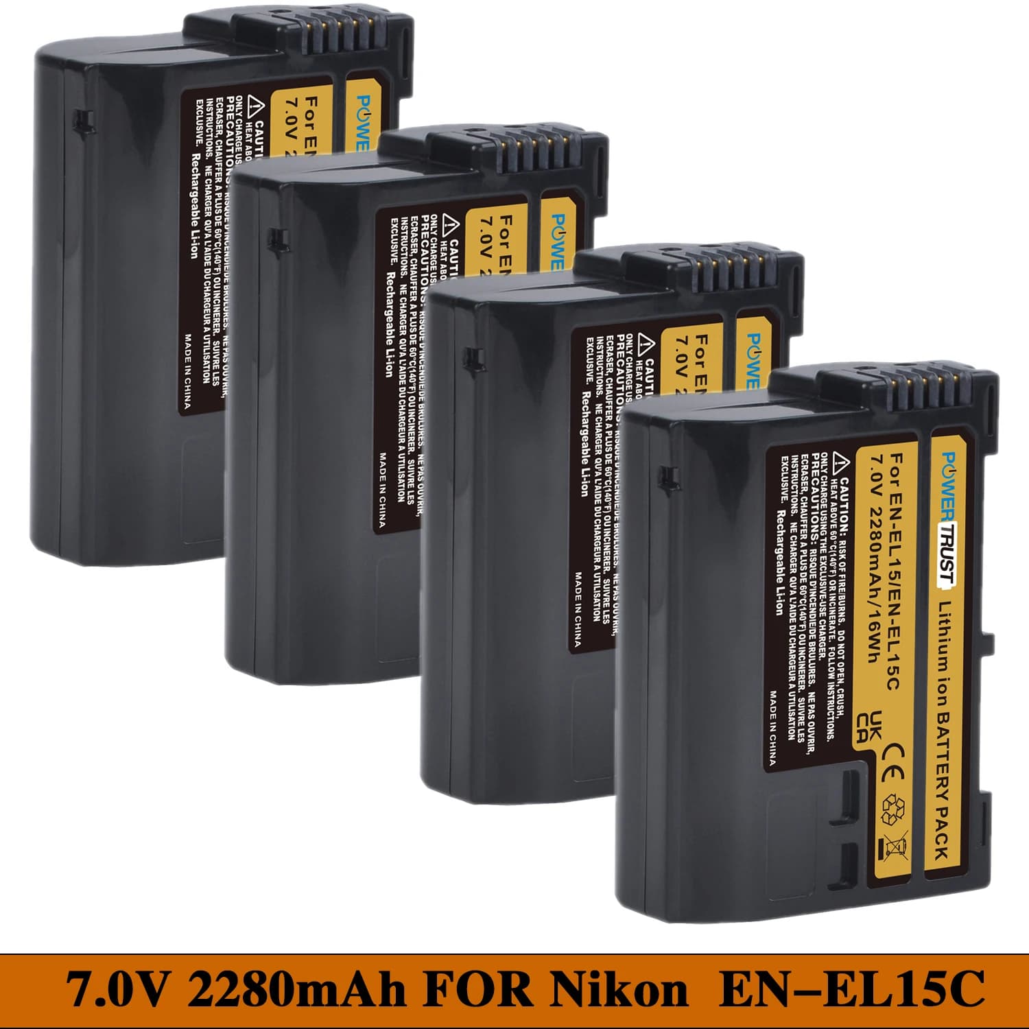 EN-EL15C EN-EL15 2280mAh EN-EL15A Rechargeable Battery for Nikon Z5 Z6 Z6 II Z7 Z7II D500 D600 D610 D7000 D7100 D7200 D750 D7500
