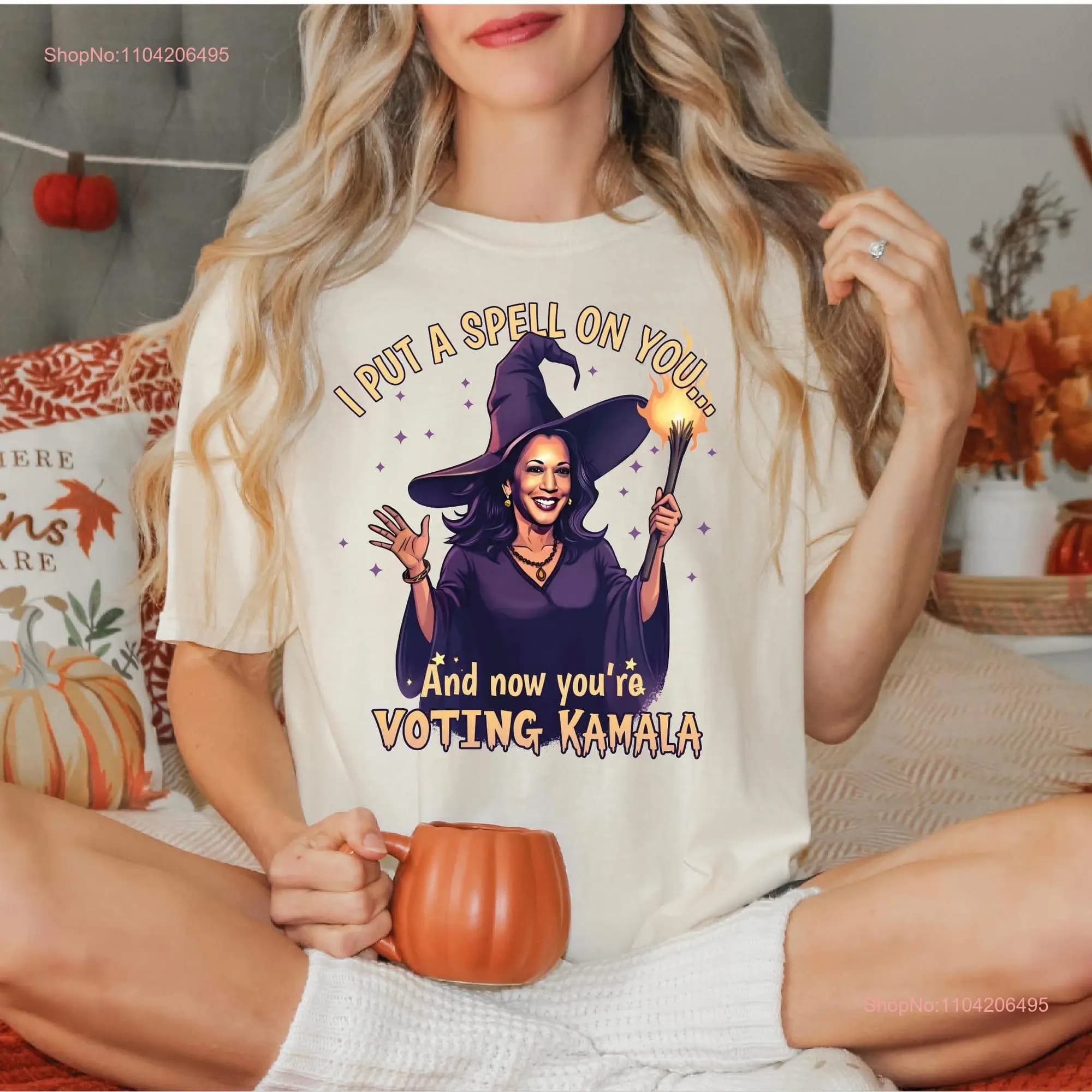 Comfort Colors I Put A Spell On You And Now You're Voting Kamala T Shirt Harris Tim Walz President Democratic Election2024 A183