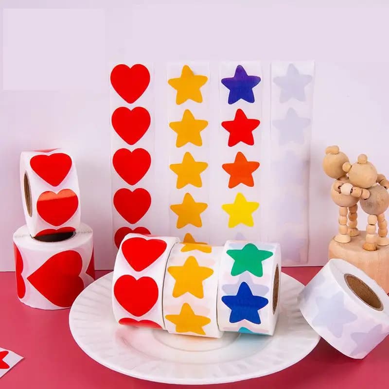 500pcs/roll Star Stickers For Kids School Teacher Reward Sticker Party Decor Scrapbooking Student Behavior Planner School Supply