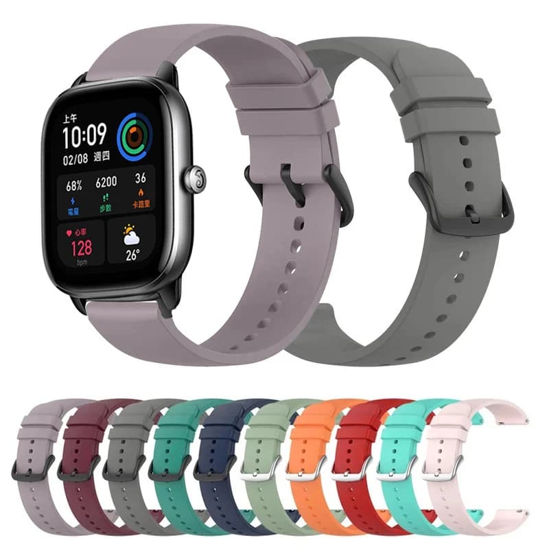 For Amazfit Bip 3 Pro/S Lite/U Pro/GTR 42mm Correa 20mm Silicone Band Strap For Amazfit GTS 4 Mini/2 2E 3 Wristband Bracelet