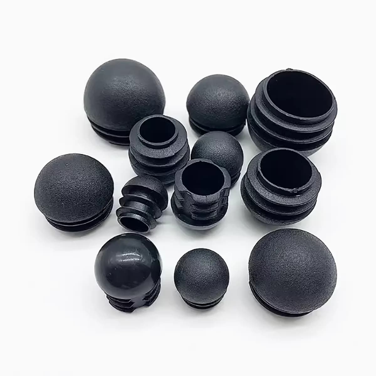 Black Round Plastic Blanking End Cap Tube Pipe Inserts Plug Bung Insert Stopper 13mm 16mm 19mm 20mm 22mm 25mm 28mm 30mm-76mm