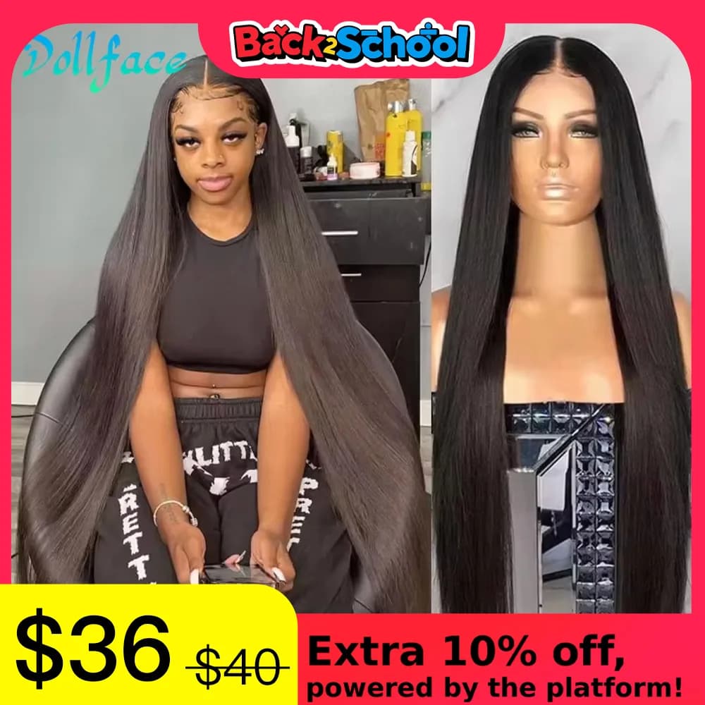 30 40 Inch Straight HD Lace Front Wig Brazilian Cheap Frontal pre plucked Straight Wigs For Women Choice Human Hair 250 Density