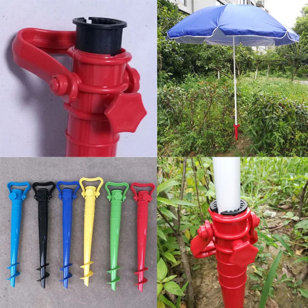 Adjustable Beach Umbrella Sand Ground Anchor Spike Umbrella Stretch Stand Holder for Fishing Pole Sun Beach Garden Patio