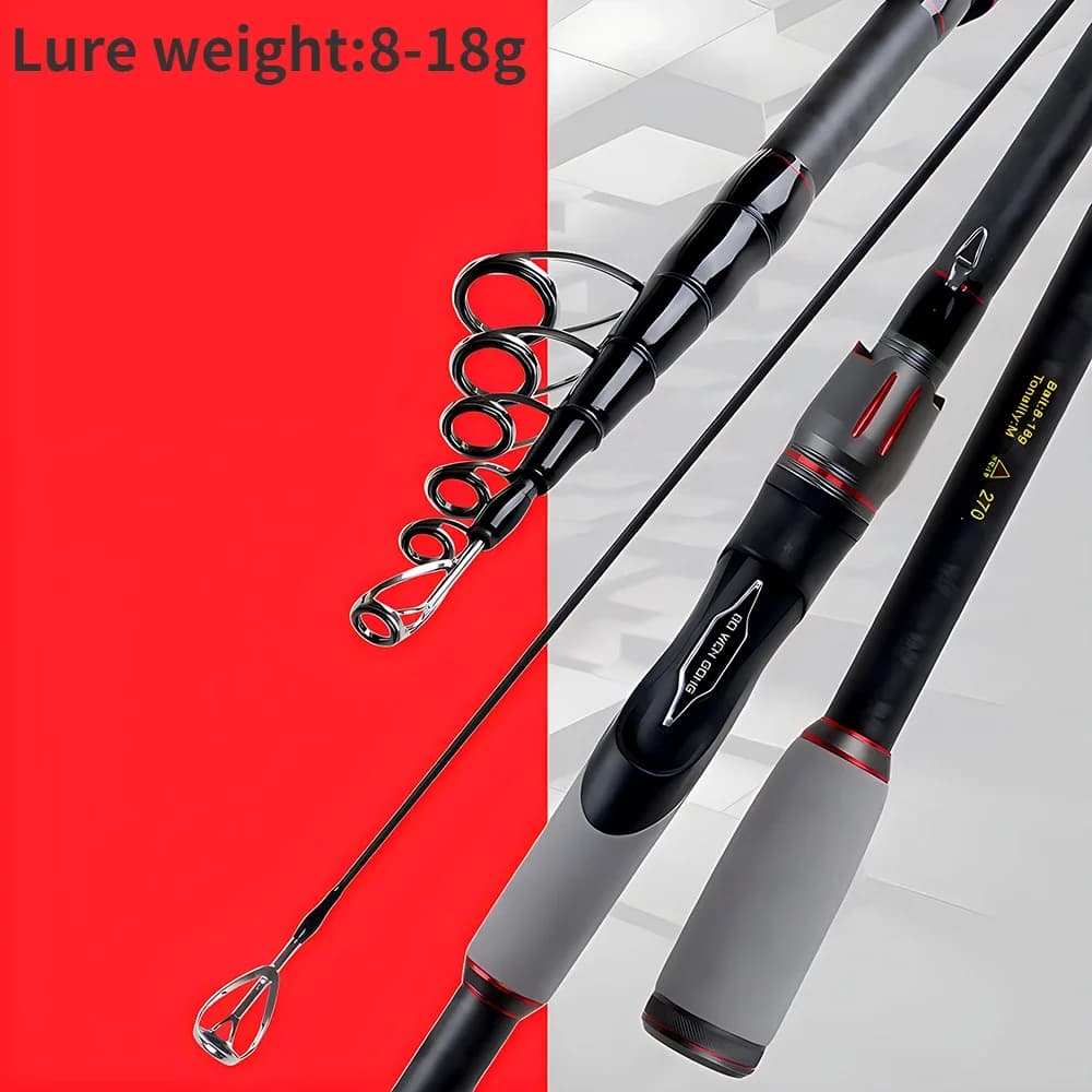 Portable Telescopic Fishing Rods 1.8M-3.0M Carbon Fiber Ultralight Spinning Rod Lure Fishing Tackle Long Casting Bait WT 8-18g