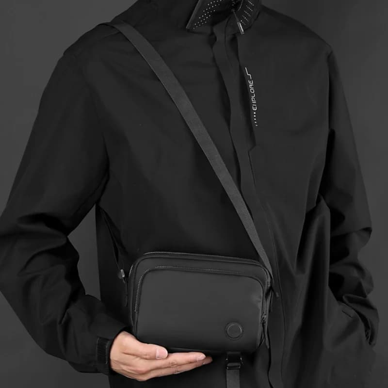 Functional Men's Shoulder Bag Solid Color Simply-designed Crossbody Bag Leisure Hard-wearing Lightweight Commuter Chest Bag