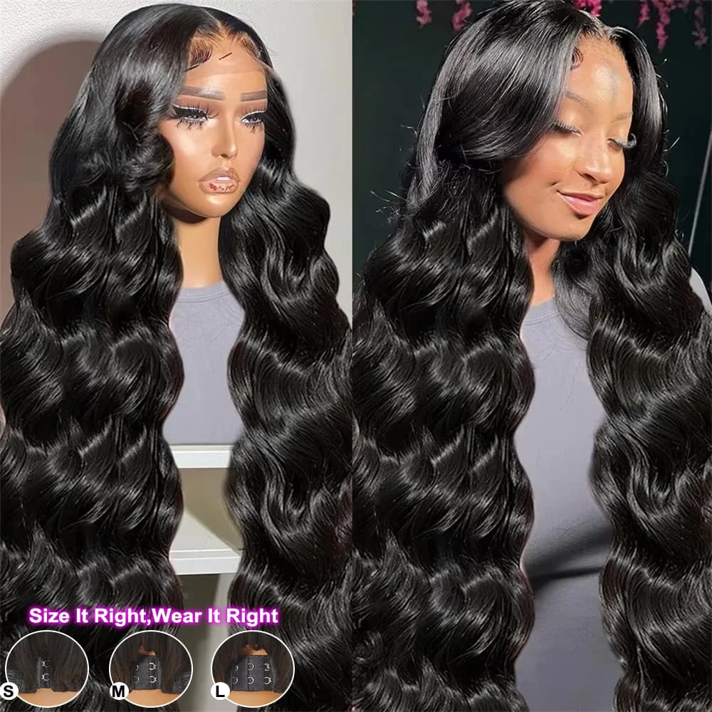 280% 46 40 30Inch 7x6 Glueless Body Wave Lace Front Human Hair Wigs Brazilian Pre Plucked 13x6 HD Lace Frontal Wig Ready To Wear
