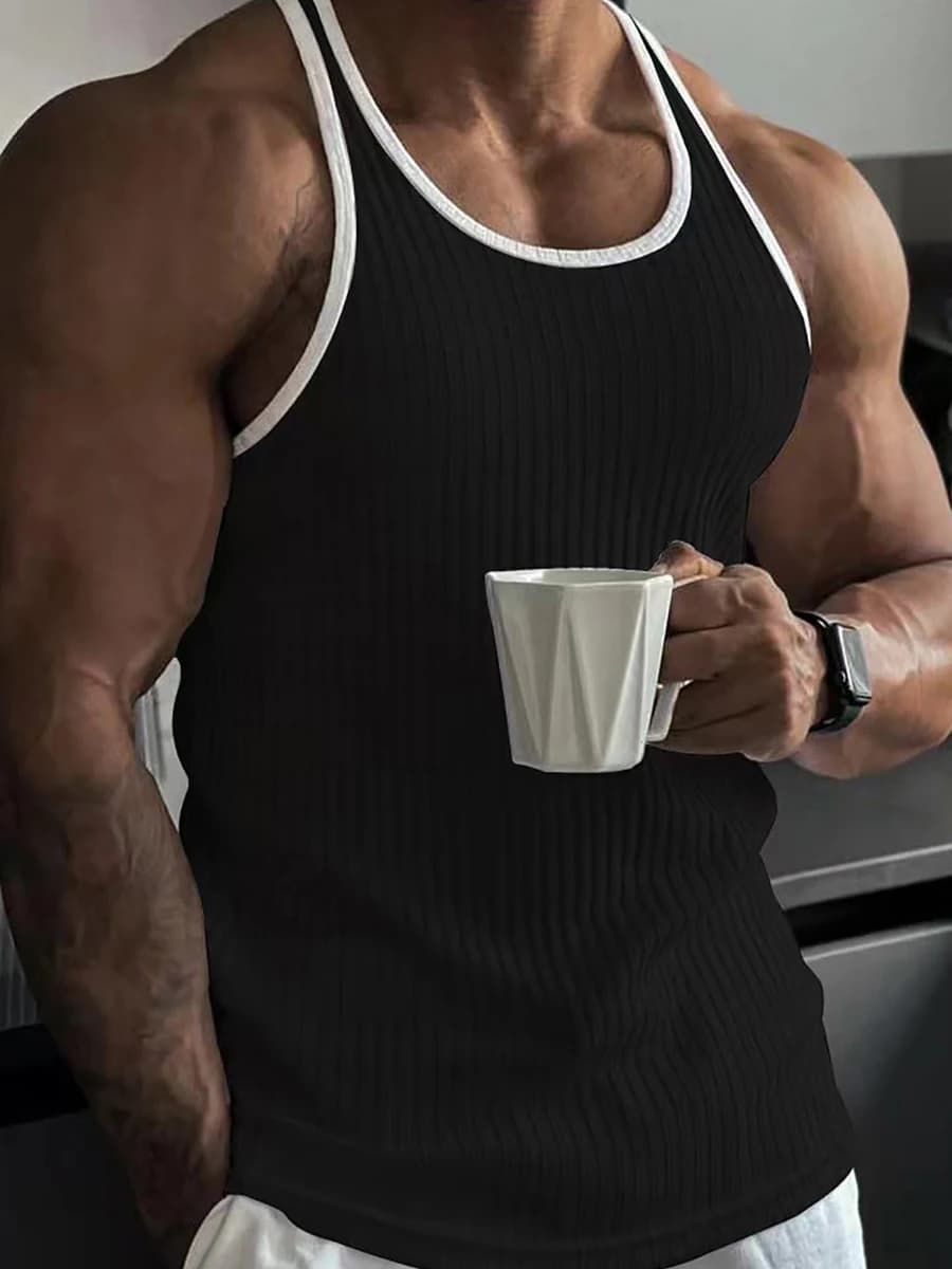 Men s Sleeveless Muscle Tank Tops with Racerback Design for Workout Training and Gym Fitness - Casual Streetwear Style