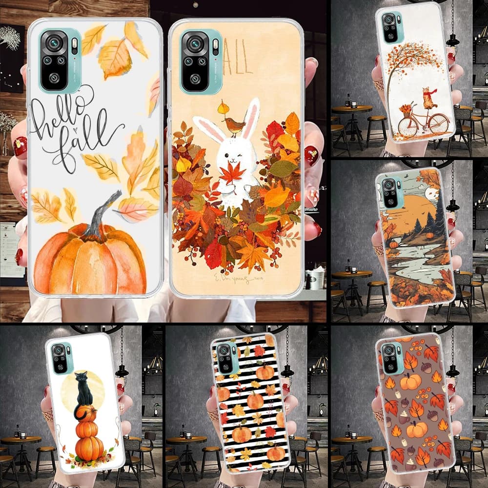Pumpkin Happy Fall Autumn Soft Phone Case For Xiaomi Redmi Note 12 12S 13 14 11 11E Pro Plus 11S 10 10S 11T 14Pro 4G 5G Shell Co