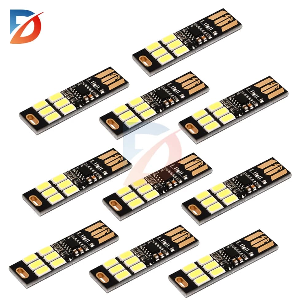 10/5/1PCS Mini 5730 USB 6 LED Light 5V Touch Sensor Dimmable Night Light for Power Bank Computer Laptop Book Reading Table Lamp