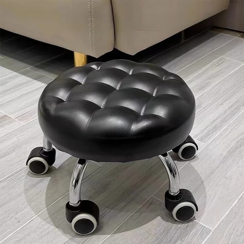 Household wheeled floor-cleaning chairs, wheeled seam sealing stools, low stools, rotating nail and pedicure round stools  스툴
