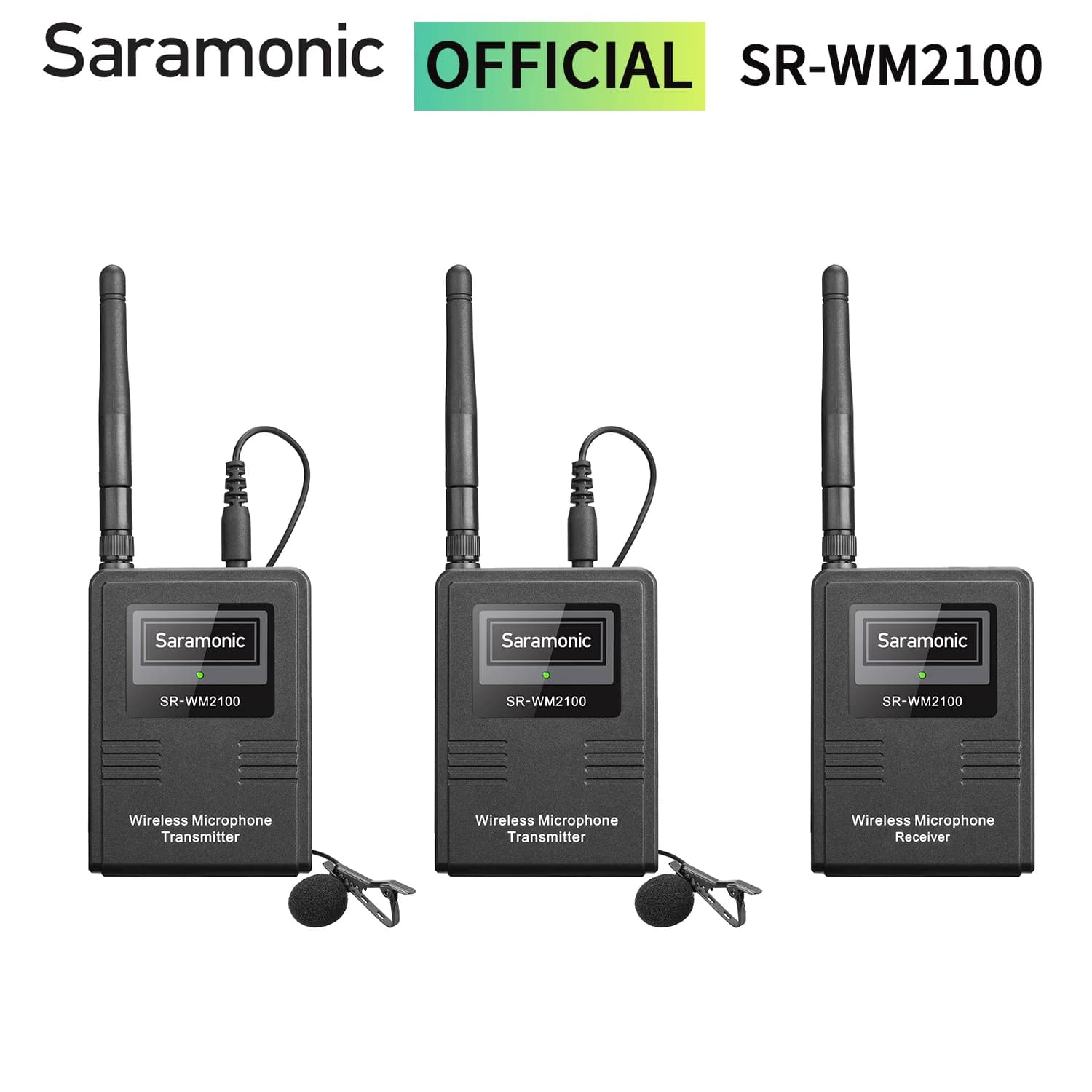 Saramonic SR-WM2100 Wireless Lavalier Lapel Microphone for iPhone Android DSLR Cameras Smartphone Streaming Youtube Recording