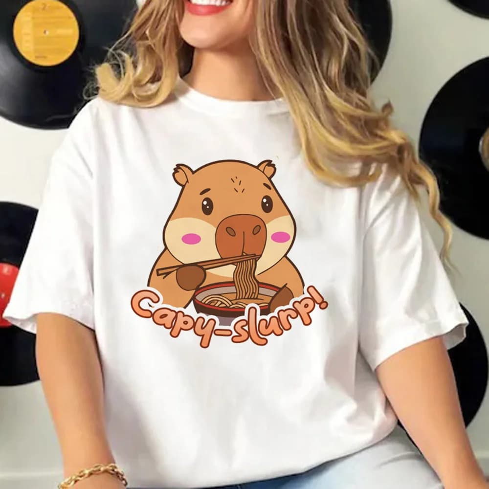 Capybara t shirt women comfortable t shirt girl designer clothing