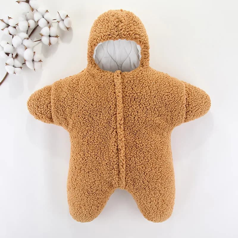 Baby Sleeping Bag Starfish Lamb Velvet Split Leg Sleeping Bag with Cotton Clip Thick Insulation and Anti Kick Quilt