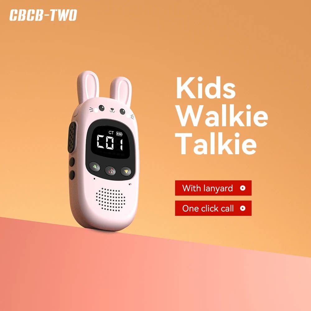 CBCBTWO Rabbit Shape Kids Walkie Talkie GT-168 2PCS Electronic Toys Children Spy Gadgets 3km Range Birthday Gift For Boys Girls
