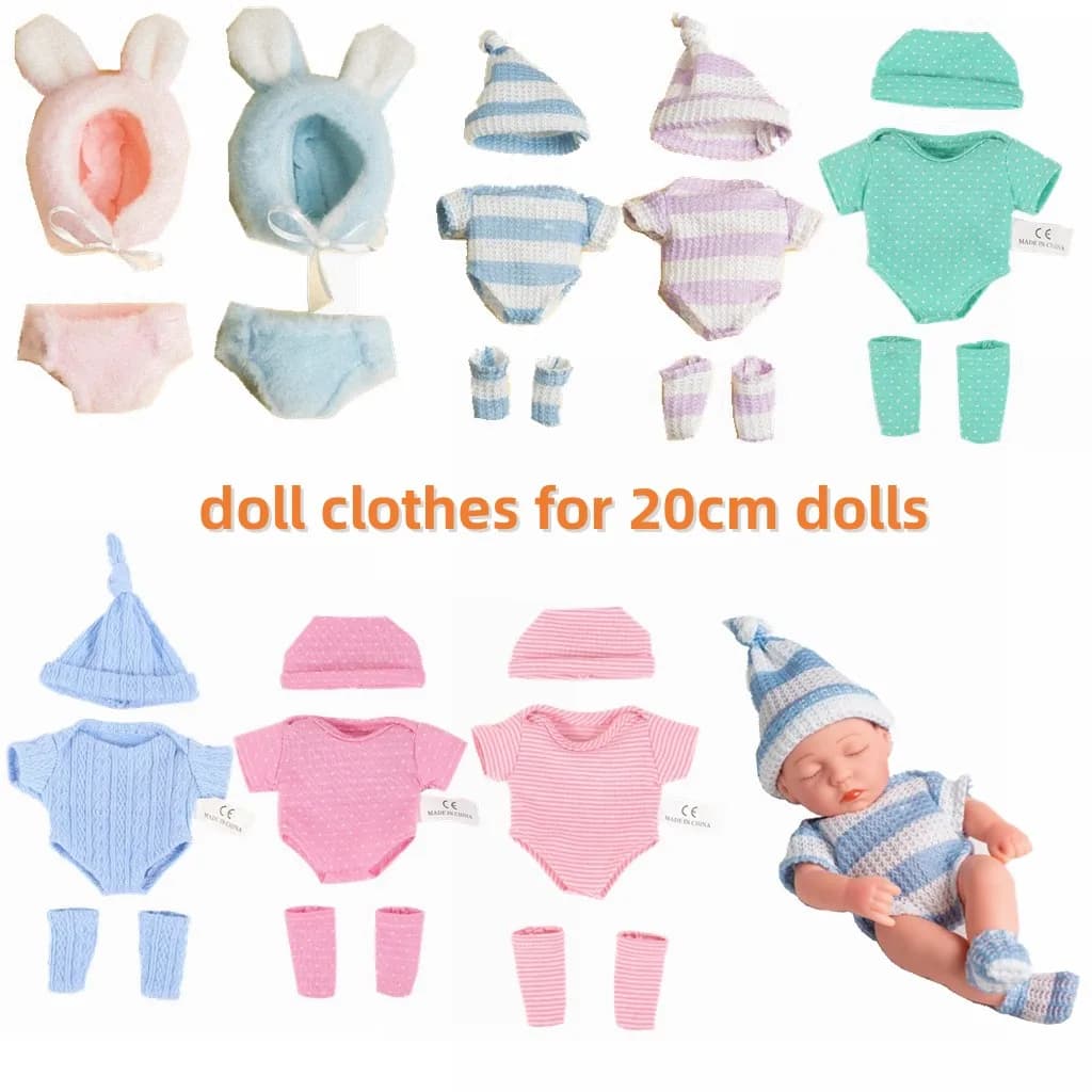 20cm Doll Clothes Fashion Dolls Accessories Suit Doll Clothes for 20cm mini Dolls Kids Toys Doll Accessories Dressing Game