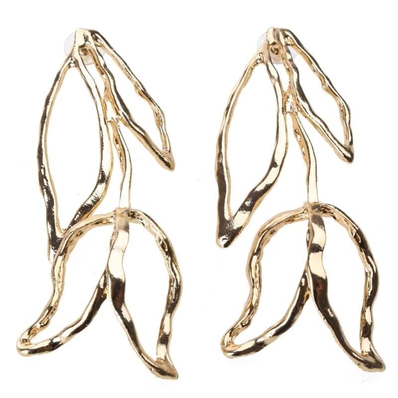 Simple Pendant Earring Hollow Flower Leaf Dangle Earrings Fashion Women Jewelry NEW