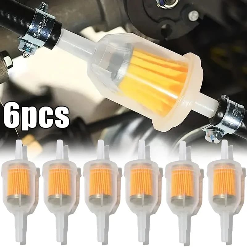 1-6pcs Universal Inline Gas/Fuel Filter 6MM-8MM 1/4" For Lawn Mower Small Engine Auto Accessories Motorcycle Accessories Oil