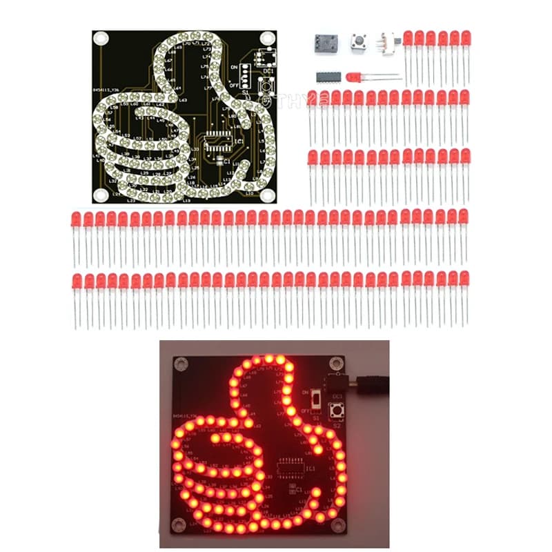 DIY Electronic Kit LED Thumb Flowing Light Production Kit Light-emitting Diode Fun Welding Microcontroller Soldering Practice