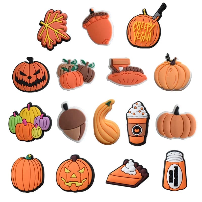 New Arrivals Funny pumpkin Shoe Charms Pin for Crocs Shoe Decoration Kids Adult Christmas Boy Girl Party Gifts
